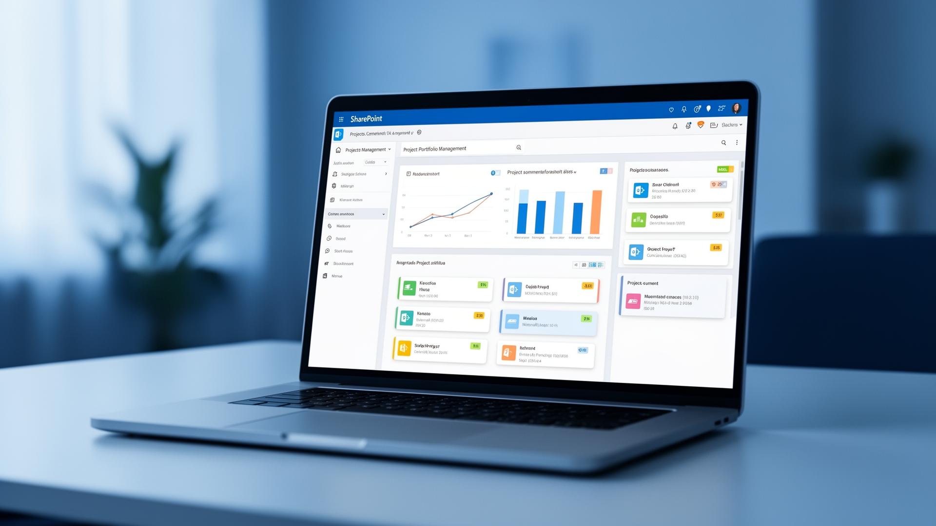 Dashboard de portfólio de projetos no SharePoint